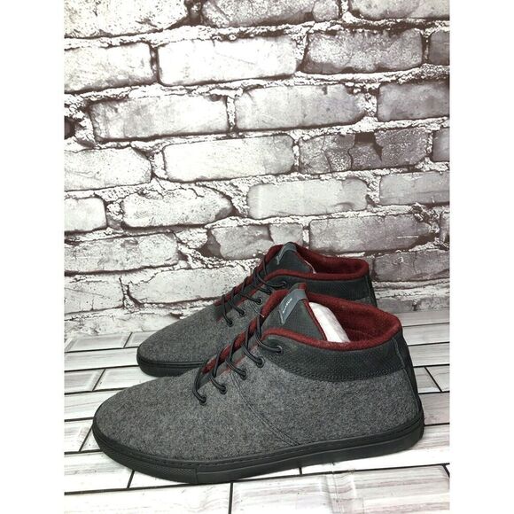 Baabuk Sky Wooler Gray High Top Wool Fabric Sneakers Shoes Men Sz 42EU/9M US - Picture 1 of 16